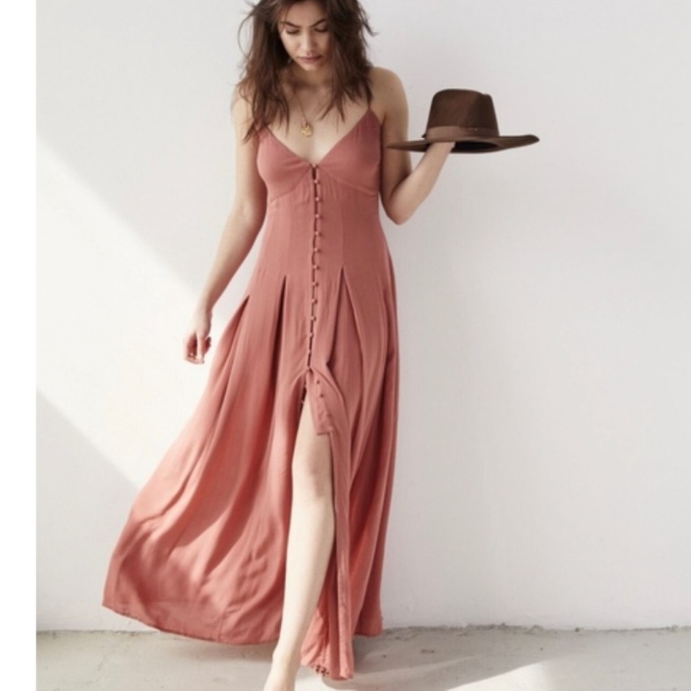 Amuse society pink salmon maxi dress